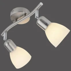 Luminaires Leuchten Direkt Plafonnier Leuchten-Direkt KARO Acier brossé, 2 lumières