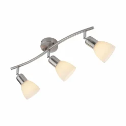 Luminaires Leuchten Direkt Plafonnier Leuchten-Direkt KARO Acier brossé, 3 lumières