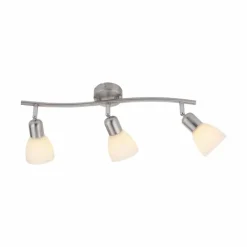 Luminaires Leuchten Direkt Plafonnier Leuchten-Direkt KARO Acier brossé, 3 lumières