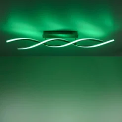 Luminaires Leuchten Direkt Plafonnier Leuchten-Direkt LOLAsmart-SWING LED Acier brossé, 2 lumières, Télécommandes, Changeur de couleurs