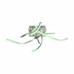 Luminaires Leuchten Direkt Plafonnier Leuchten-Direkt LOLAsmart-SWING LED Acier brossé, 4 lumières, Télécommandes, Changeur de couleurs