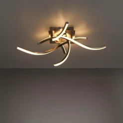 Luminaires Leuchten Direkt Plafonnier Leuchten-Direkt LOLAsmart-SWING LED Acier brossé, 4 lumières, Télécommandes, Changeur de couleurs