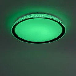 Luminaires Leuchten Direkt Plafonnier Leuchten-Direkt LOLAsmart-KARI LED Argenté, 1 lumière, Télécommandes, Changeur de couleurs