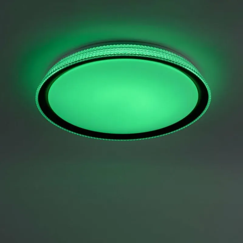 Luminaires Leuchten Direkt Plafonnier Leuchten-Direkt LOLAsmart-KARI LED Argenté, 1 lumière, Télécommandes, Changeur de couleurs