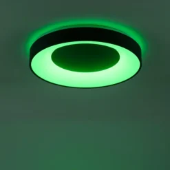 Luminaires Leuchten Direkt Plafonnier Leuchten-Direkt LOLAsmart-ANIKA LED Anthracite, 1 lumière, Télécommandes, Changeur de couleurs