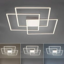 Luminaires Leuchten Direkt Plafonnier Leuchten-Direkt ASMIN LED Acier brossé, 3 lumières, Télécommandes* Éclairage Led