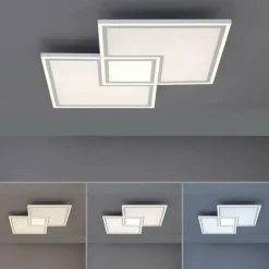 Luminaires Leuchten Direkt Plafonnier Leuchten-Direkt EDGING LED Blanc, 1 lumière, Télécommandes* Éclairage Led