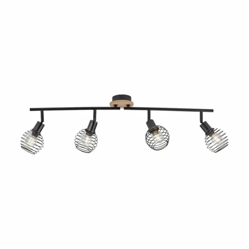 Lampes En Bois-Luminaires Leuchten Direkt Plafonnier Leuchten-Direkt EUGEN Écru, Noir, 4 lumières