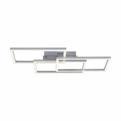 Luminaires Leuchten Direkt Plafonnier Leuchten-Direkt LOLAsmart-MAXI LED Acier brossé, 3 lumières, Télécommandes, Changeur de couleurs