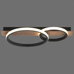 Lampes En Bois-Luminaires Leuchten Direkt Plafonnier Leuchten-Direkt Trooper LED Couleur bois, Noir, 1 lumière