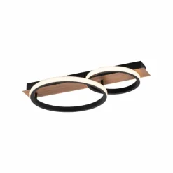 Lampes En Bois-Luminaires Leuchten Direkt Plafonnier Leuchten-Direkt Trooper LED Couleur bois, Noir, 1 lumière