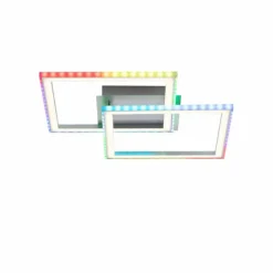 Luminaires Leuchten Direkt Plafonnier Leuchten-Direkt FELIX60 LED Acier brossé, 1 lumière, Télécommandes, Changeur de couleurs* Éclairage Led