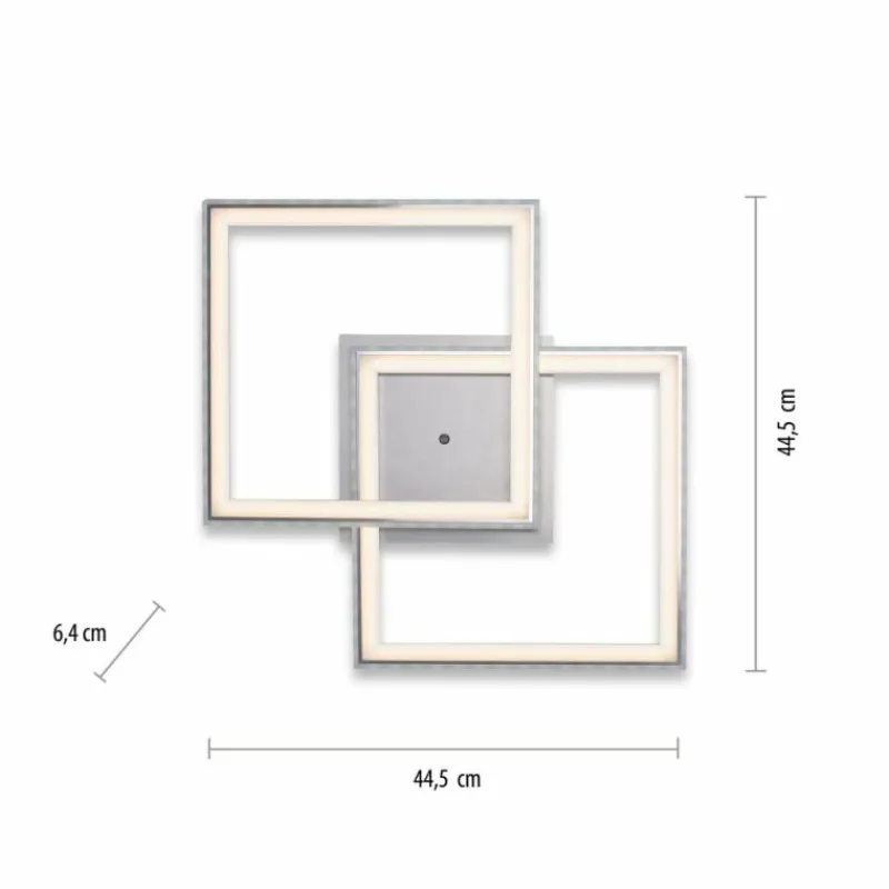 Luminaires Leuchten Direkt Plafonnier Leuchten-Direkt FELIX60 LED Acier brossé, 1 lumière, Télécommandes, Changeur de couleurs* Éclairage Led