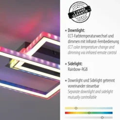 Luminaires Leuchten Direkt Plafonnier Leuchten-Direkt FELIX60 LED Acier brossé, 1 lumière, Télécommandes, Changeur de couleurs* Éclairage Led