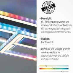 Luminaires Leuchten Direkt Plafonnier Leuchten-Direkt FELIX60 LED Acier brossé, 1 lumière, Télécommandes, Changeur de couleurs* Éclairage Led