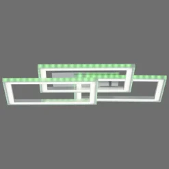 Luminaires Leuchten Direkt Plafonnier Leuchten-Direkt FELIX60 LED Acier brossé, 1 lumière, Télécommandes, Changeur de couleurs* Éclairage Led