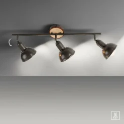 Luminaires Scandinaves-Luminaires Leuchten Direkt Plafonnier Leuchten-Direkt SWAMP Écru, 3 lumières