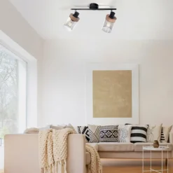 Suspension Verre Fumé-Luminaires Leuchten Direkt Plafonnier Leuchten-Direkt PASQUAL Noir, 2 lumières