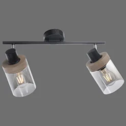 Suspension Verre Fumé-Luminaires Leuchten Direkt Plafonnier Leuchten-Direkt PASQUAL Noir, 2 lumières