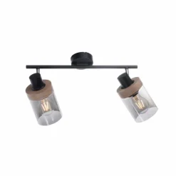 Suspension Verre Fumé-Luminaires Leuchten Direkt Plafonnier Leuchten-Direkt PASQUAL Noir, 2 lumières