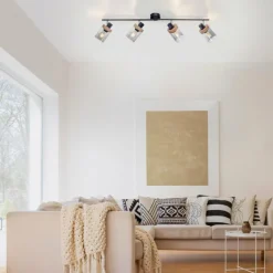 Suspension Verre Fumé-Luminaires Leuchten Direkt Plafonnier Leuchten-Direkt PASQUAL Noir, 4 lumières