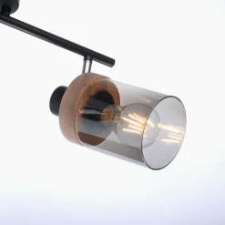 Suspension Verre Fumé-Luminaires Leuchten Direkt Plafonnier Leuchten-Direkt PASQUAL Noir, 4 lumières