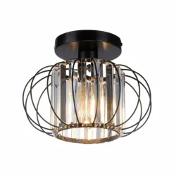 Lampes Vintages & Rétros-Luminaires Leuchten Direkt Plafonnier Leuchten-Direkt SCULA Noir, 1 lumière