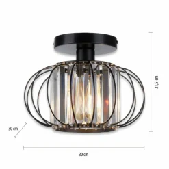 Lampes Vintages & Rétros-Luminaires Leuchten Direkt Plafonnier Leuchten-Direkt SCULA Noir, 1 lumière