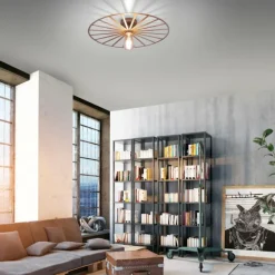 Lampes Vintages & Rétros-Luminaires Leuchten Direkt Plafonnier Leuchten-Direkt SPIKE Laiton, 1 lumière