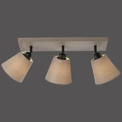 Lampes En Tissu-Luminaires Leuchten Direkt Plafonnier Leuchten-Direkt RIALA Taupe, 3 lumières