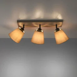 Lampes En Tissu-Luminaires Leuchten Direkt Plafonnier Leuchten-Direkt RIALA Taupe, 3 lumières