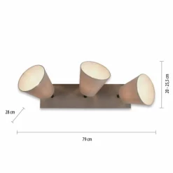 Lampes En Tissu-Luminaires Leuchten Direkt Plafonnier Leuchten-Direkt RIALA Taupe, 3 lumières