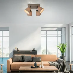Lampes En Tissu-Luminaires Leuchten Direkt Plafonnier Leuchten-Direkt RIALA Taupe, 4 lumières