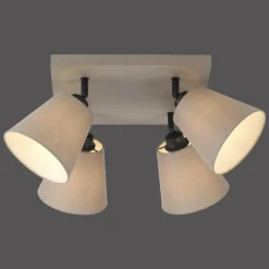 Lampes En Tissu-Luminaires Leuchten Direkt Plafonnier Leuchten-Direkt RIALA Taupe, 4 lumières