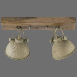 Lampes En Bois-Luminaires Leuchten Direkt Plafonnier Leuchten-Direkt SAMIA Bois foncé, 2 lumières