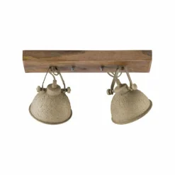 Lampes En Bois-Luminaires Leuchten Direkt Plafonnier Leuchten-Direkt SAMIA Bois foncé, 2 lumières