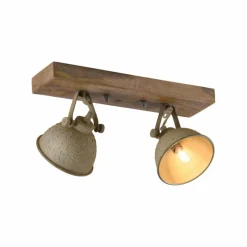 Lampes En Bois-Luminaires Leuchten Direkt Plafonnier Leuchten-Direkt SAMIA Bois foncé, 2 lumières