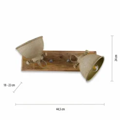 Lampes En Bois-Luminaires Leuchten Direkt Plafonnier Leuchten-Direkt SAMIA Bois foncé, 2 lumières