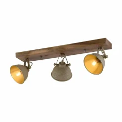 Lampes En Bois-Luminaires Leuchten Direkt Plafonnier Leuchten-Direkt SAMIA Bois foncé, 3 lumières