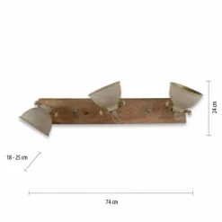 Lampes En Bois-Luminaires Leuchten Direkt Plafonnier Leuchten-Direkt SAMIA Bois foncé, 3 lumières