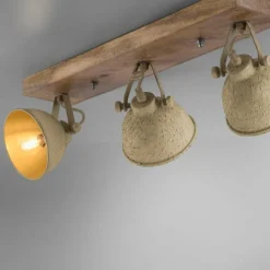 Lampes En Bois-Luminaires Leuchten Direkt Plafonnier Leuchten-Direkt SAMIA Bois foncé, 3 lumières