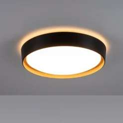 Lampes En Bois-Luminaires Leuchten Direkt Plafonnier Leuchten-Direkt EMILIA LED Écru, Noir, 1 lumière