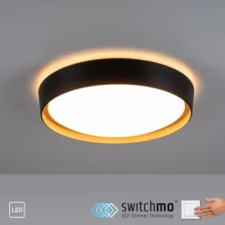 Lampes En Bois-Luminaires Leuchten Direkt Plafonnier Leuchten-Direkt EMILIA LED Écru, Noir, 1 lumière