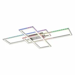 Luminaires Leuchten Direkt Plafonnier Leuchten-Direkt FELIX60 LED Acier brossé, 2 lumières, Télécommandes, Changeur de couleurs* Éclairage Led