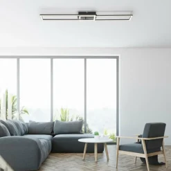 Luminaires Leuchten Direkt Plafonnier Leuchten-Direkt IVEN LED Noir, 1 lumière, Télécommandes* Éclairage Led