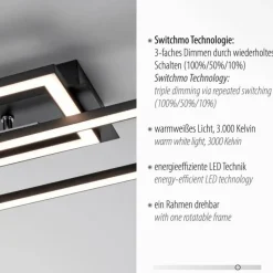 Luminaires Leuchten Direkt Plafonnier Leuchten-Direkt IVEN LED Noir, 1 lumière, Télécommandes* Éclairage Led
