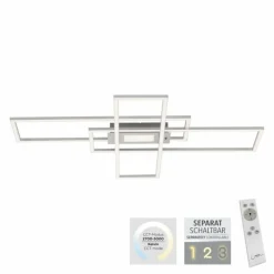 Luminaires Leuchten Direkt Plafonnier Leuchten-Direkt ASMIN LED Acier brossé, 1 lumière, Télécommandes* Éclairage Led