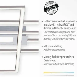 Luminaires Leuchten Direkt Plafonnier Leuchten-Direkt ASMIN LED Acier brossé, 1 lumière, Télécommandes* Éclairage Led