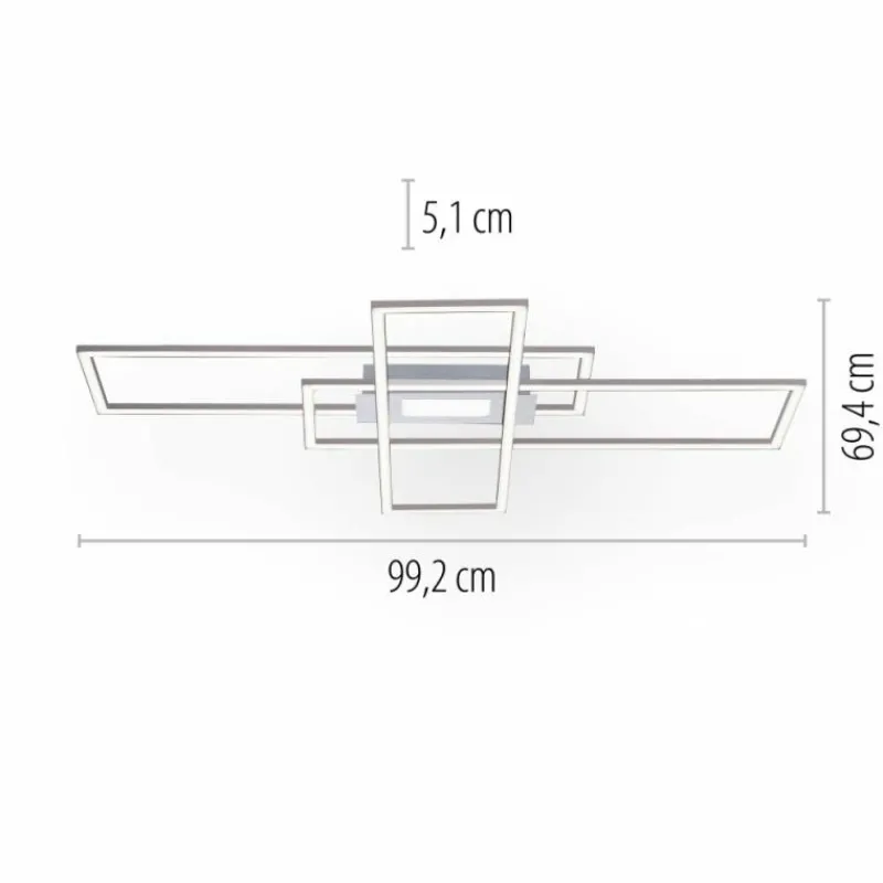Luminaires Leuchten Direkt Plafonnier Leuchten-Direkt ASMIN LED Acier brossé, 1 lumière, Télécommandes* Éclairage Led