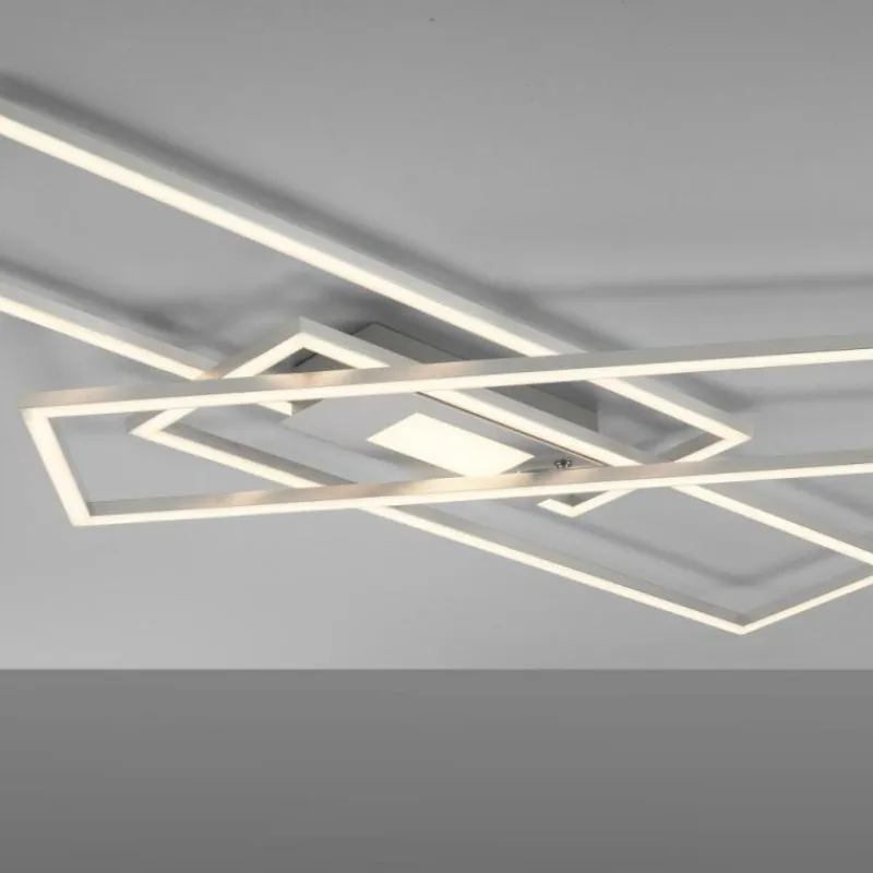 Luminaires Leuchten Direkt Plafonnier Leuchten-Direkt ASMIN LED Acier brossé, 1 lumière, Télécommandes* Éclairage Led